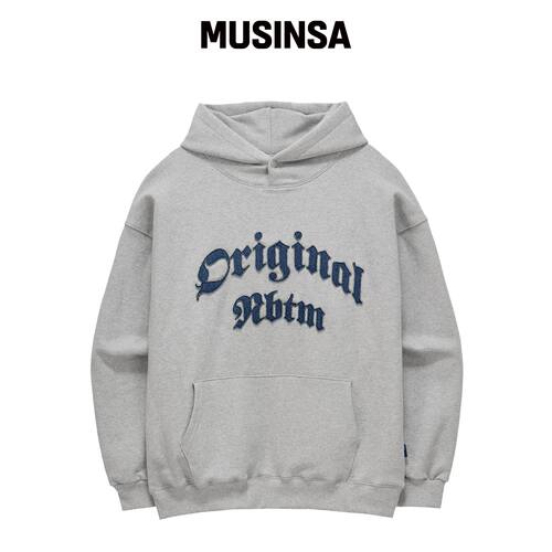 NOTHINGISBETTERTHANME DENIM LETTERING 连帽卫韩国官网直邮进口