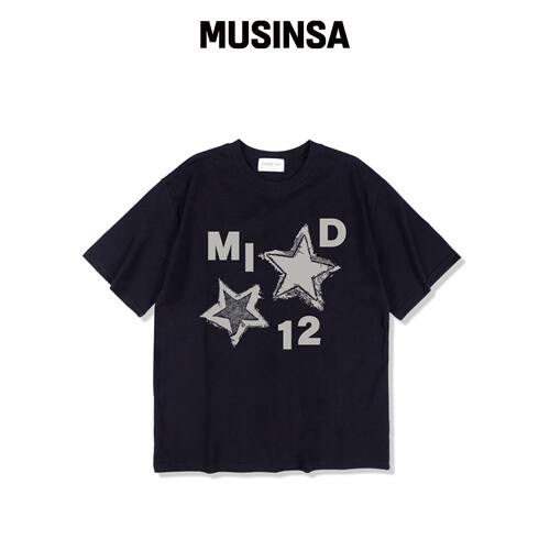 MIDNIGHT12AM M.I.D. STAR 短袖T恤 海军蓝韩国官网直邮进口