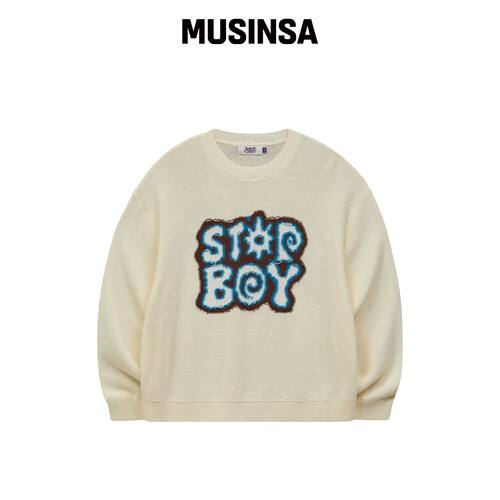 HOODHOOD STAR BOY 后拉链针织衫 象牙色 MUSINS韩国官网直邮进口