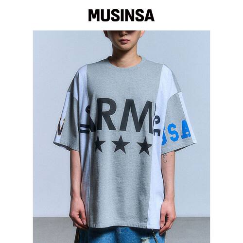 SCHISM INDUCING FAKE 重工 T恤_灰色 MUSINSA韩国官网直邮进口