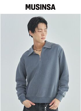 LAD EDITION 相机半包拉链衫_蓝色韩国官网直邮进口MUSINSA