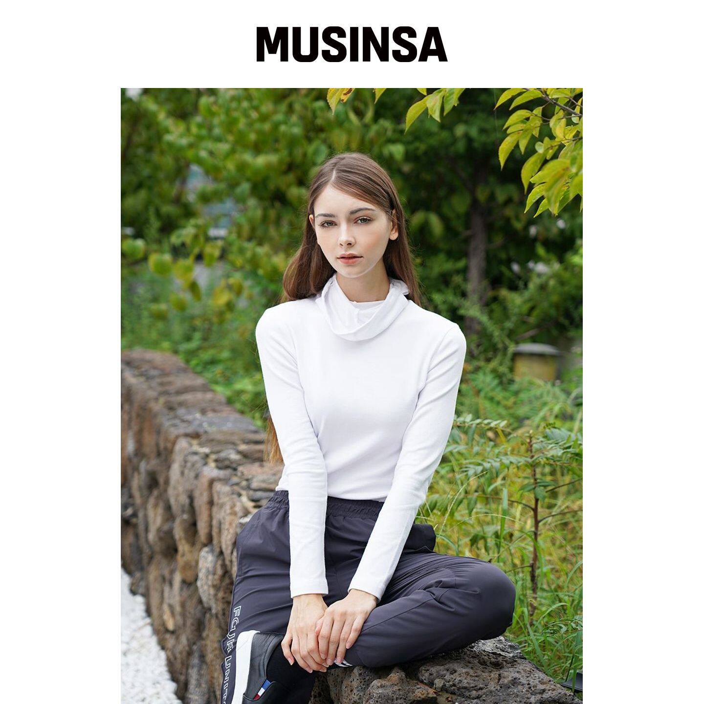 NITINA 毛绒口罩绑带高领T恤 WH MUSINSA韩国官网直邮进口