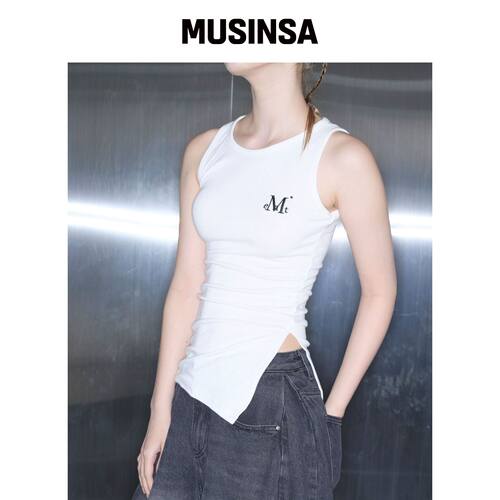 MUCENT ENVY U型领侧开衩长款无袖上衣 MUSINSA韩国官网直邮进口