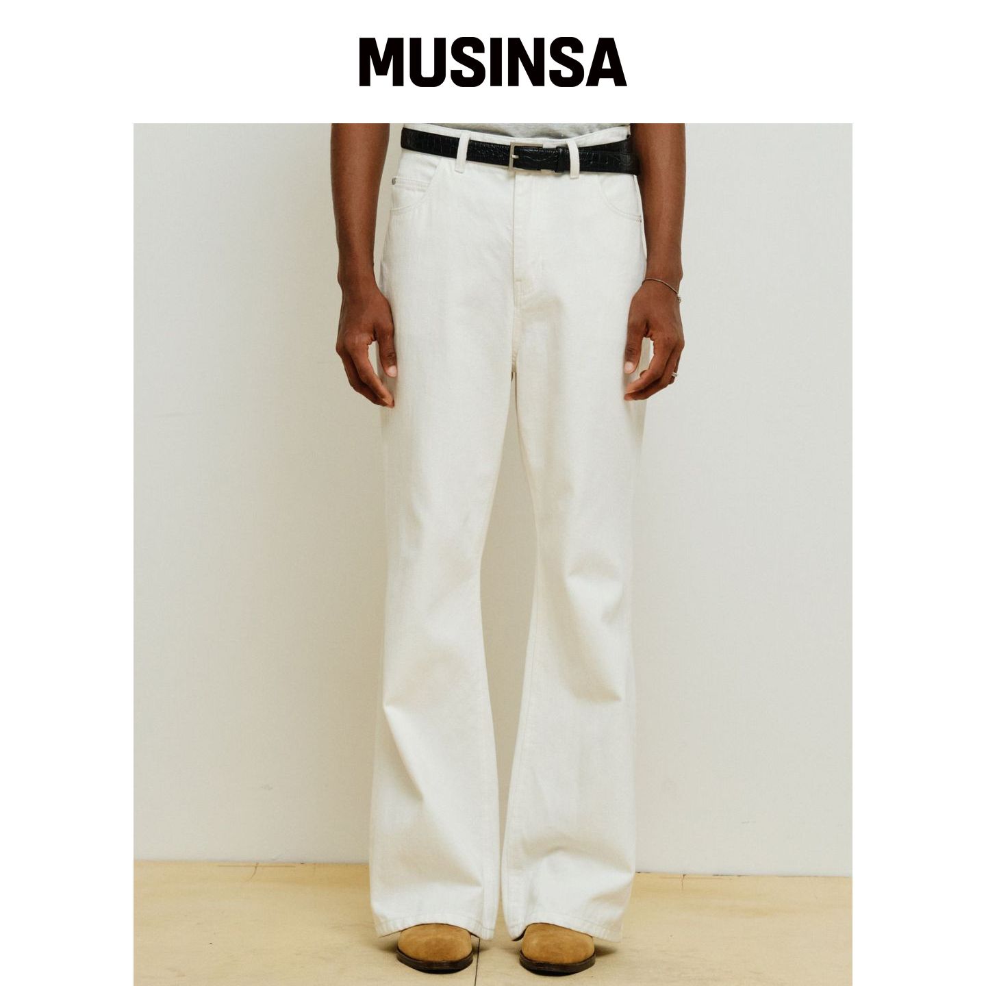 MINAV 棉质宽松喇叭裤 [白色] MUSINSA韩国直邮官方正品