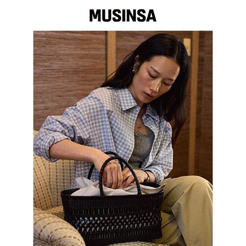 DEMAKER 编织手提包-黑色 MUSINSA韩国官网直邮进口