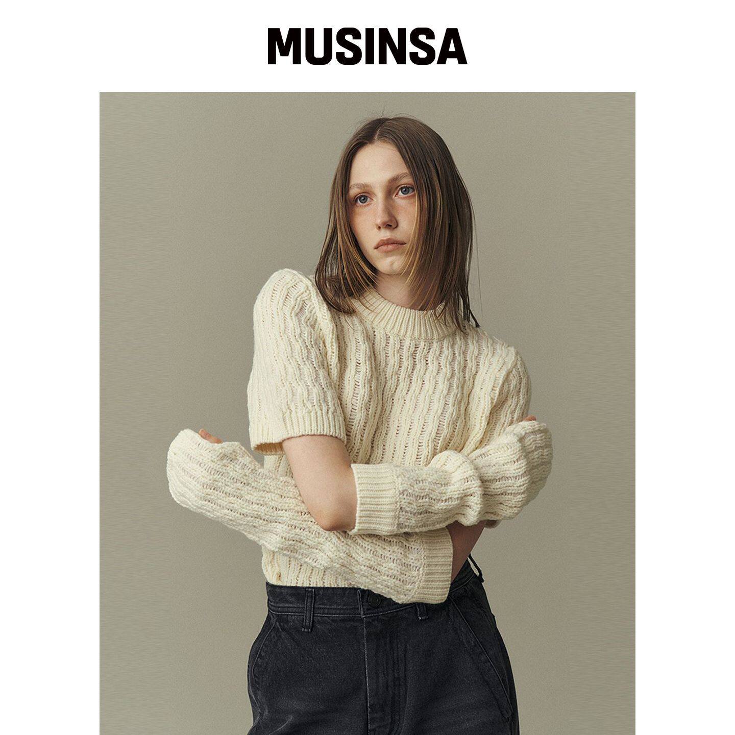 AHWE RIB CABLE 毛衣 & 保暖器_象牙色 MUSINSA韩国官网直邮进口