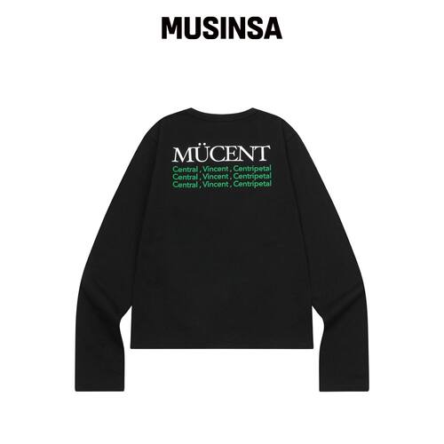 MUCENT 标语长袖T恤（2颜色） MUSINSA韩国官网直邮进口