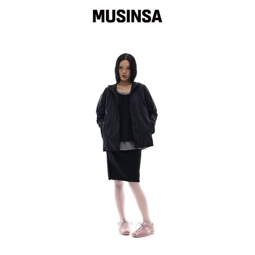 OJOS 拼接轻便风衣 / 黑色 MUSINSA韩国直邮官方正品