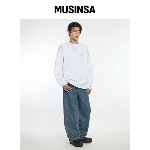 NOMANUAL M.G 长袖T恤 - 白色 MUSINSA韩国官网直邮进口