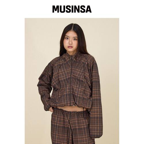 GLOWNY CHECKMATE WINDBREAKER (棕色) MUSINSA韩国官网直邮进口