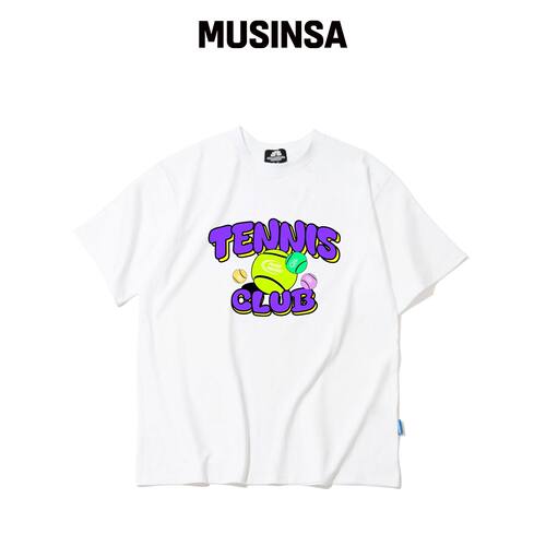 TRIPSHION Purple Tennis Club 图案T恤 - WHITE韩国官网直邮进口