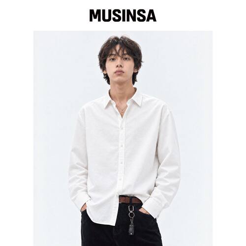 ROWDY 宽松垂坠连衣裙衬衫_Moon White MUSINSA韩国官网直邮进口