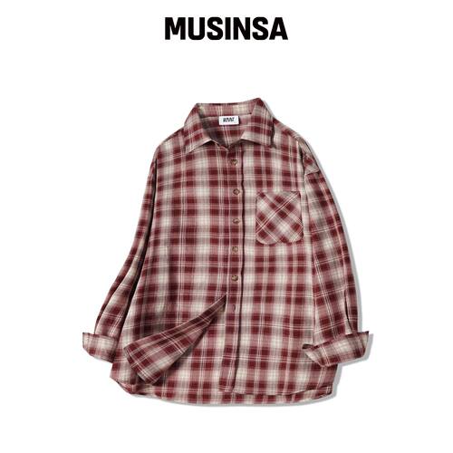 GRAYBLVD VOLTON 格纹衬衫 GKCSH42 (RED) MUSIN韩国官网直邮进口