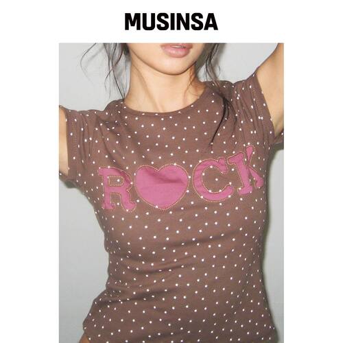 EXPIRED GIRL 摇滚明星宝宝T恤 棕色 MUSINSA韩国官网直邮进口