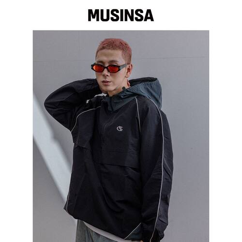BURNING CAPONE BC Line Hoodie Anorak 炭灰色韩国官网直邮进口