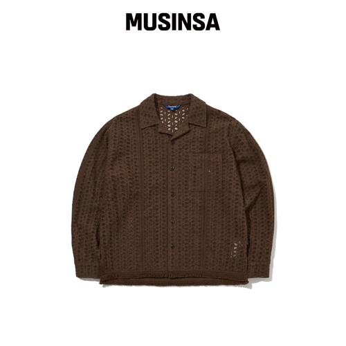 PENFIELD 花卉钩针开襟衬衫深棕色_FS1WR15U韩国官网直邮进口