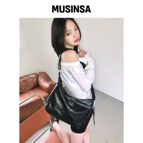 MUCENT 梅林金线皮革肩背包男女通用（2色） MUS韩国官网直邮进口