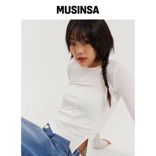 THE FACO SIDE SLIT TUBE TOP IVORY韩国官网直邮进口MUSINSA
