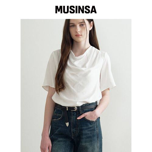 MAKE A TOAST DRAE COWL NECK BLOUSE (IVORY) M韩国官网直邮进口