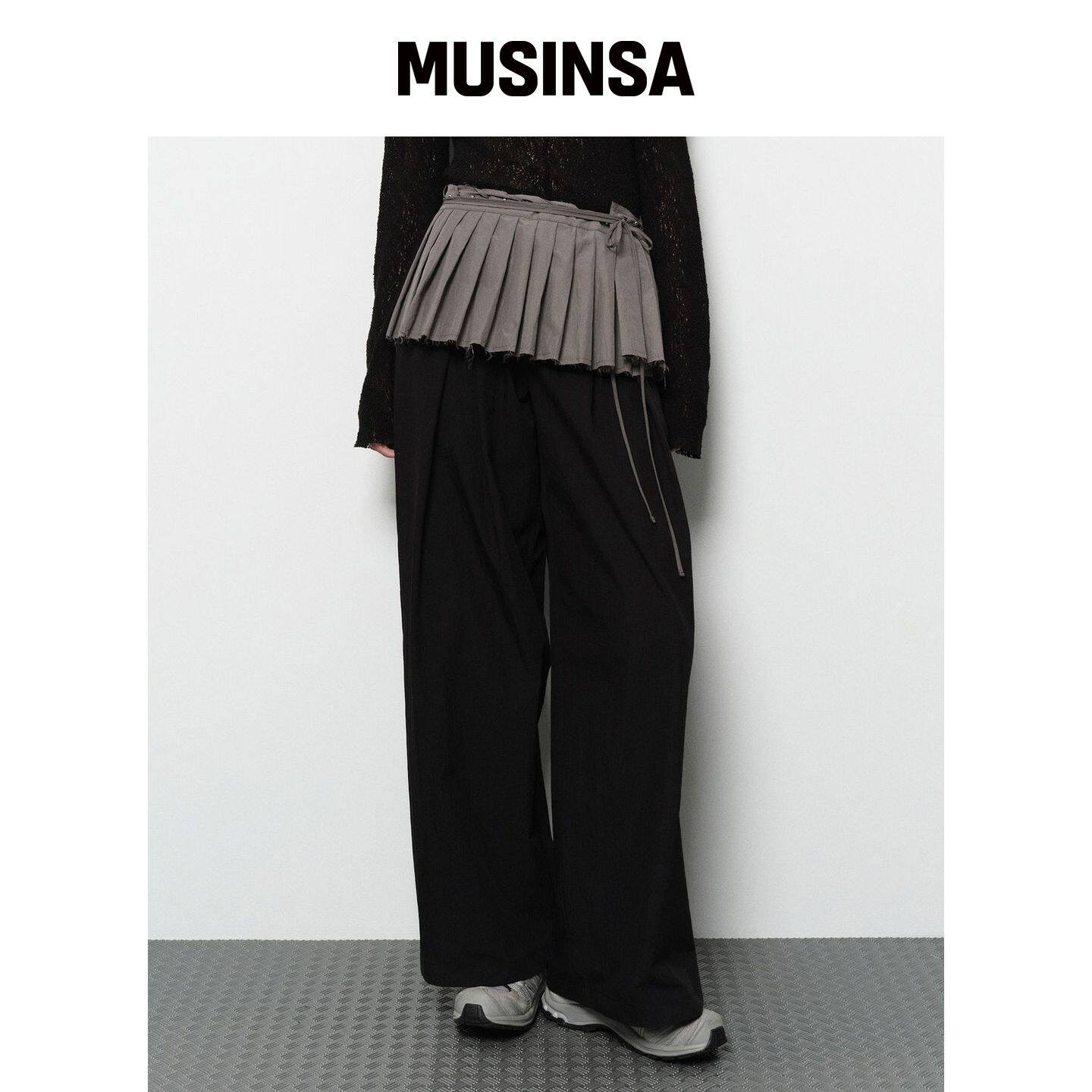DIAGONAL 褶皱包裙(灰色) MUSINSA韩国官网直邮进口