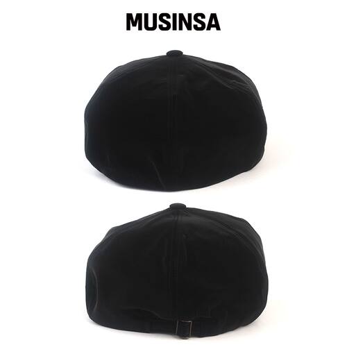 UNIVERSAL CHEMISTRY 闪亮聚酯黑色贝雷帽 MUSIN韩国官网直邮进口