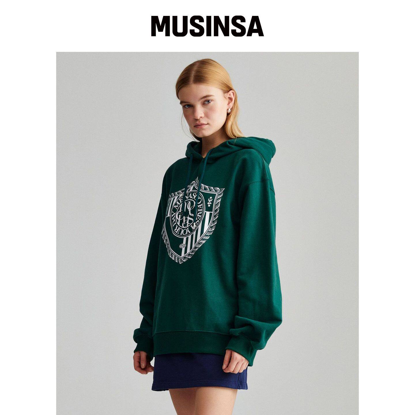 MENASOO 经典徽章连帽卫衣(绿色) MUSINSA韩国官网直邮进口