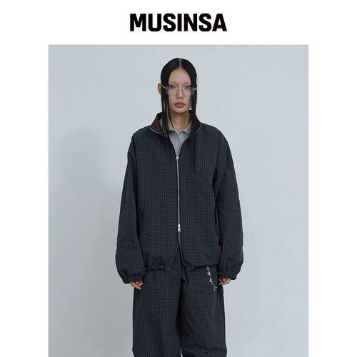 UOUSOO REVERSIBLE CHECKED FULL-ZIP JACKET_ 韩国官网直邮进口