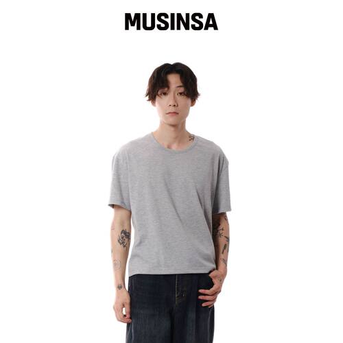 DIVEIN UNIFORM 半短款U领T恤（麻灰色） MUSINS韩国官网直邮进口