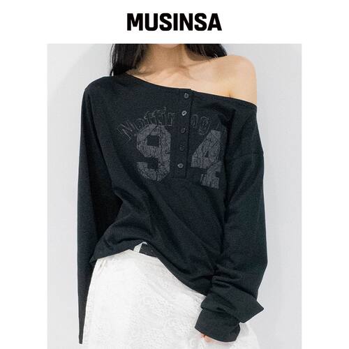 CHICKS 诺丁汉亨利领单肩长袖黑色 MUSINSA韩国直邮官方正品