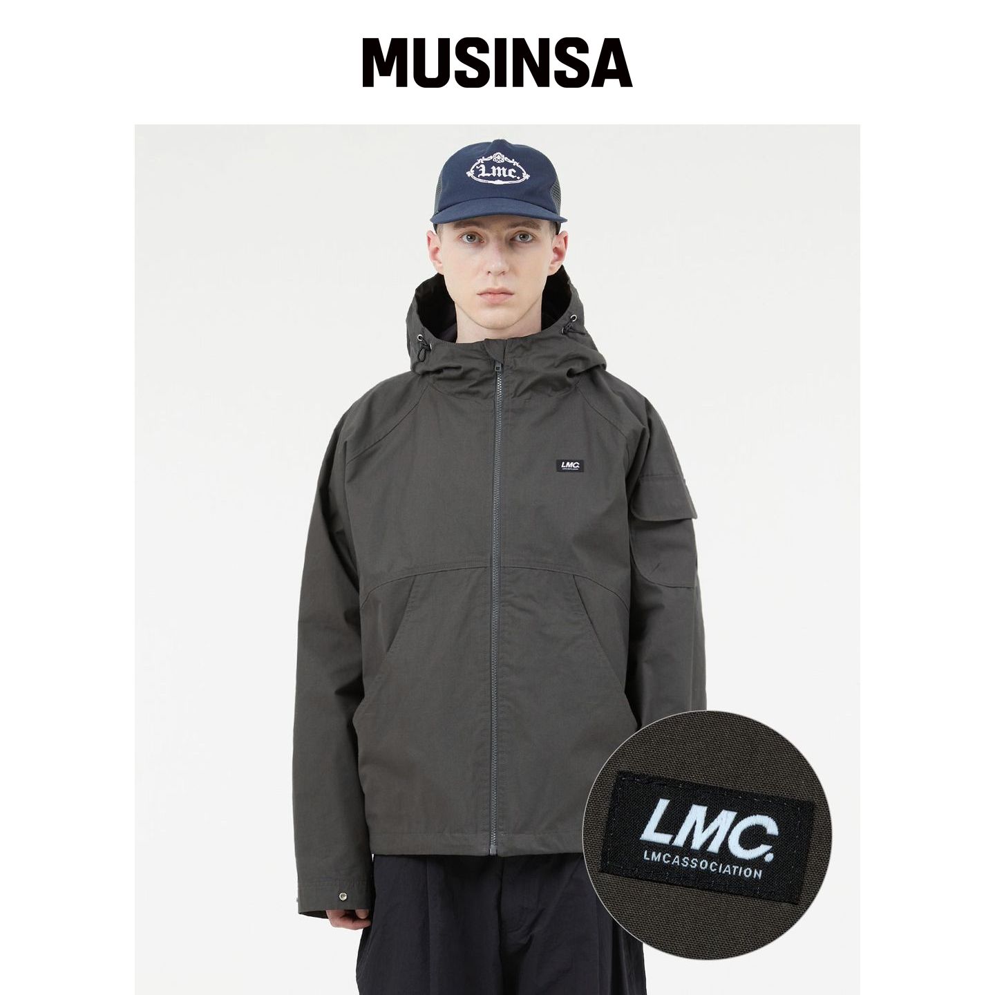 LMC 曲线风衣外套 深灰色 MUSINSA韩国官网直邮进口