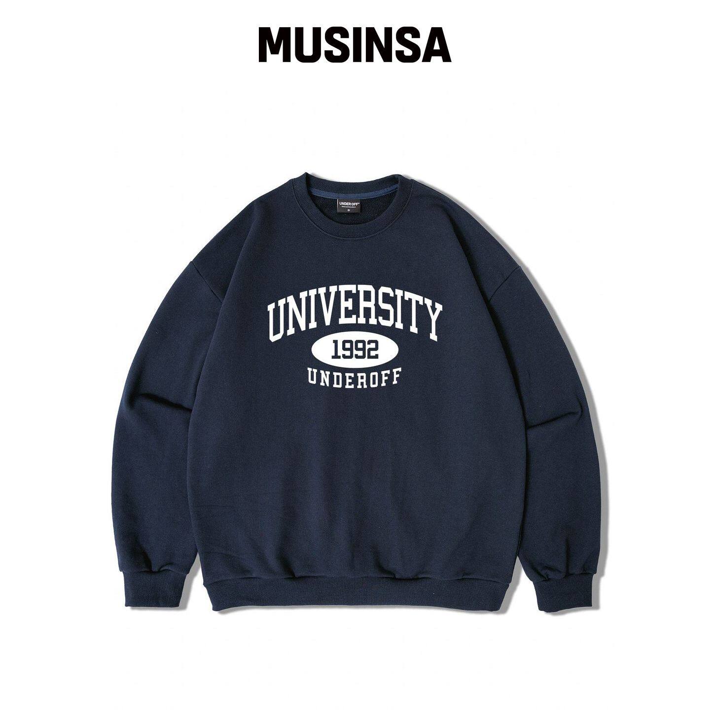 UNDEROFF 正品休闲大学卫衣 深蓝色 MUSINSA韩国直邮官方正品