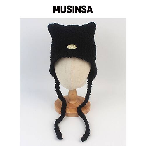 UNIVERSAL CHEMISTRY 猫砂绒毛黑色帽子 MUSINSA韩国官网直邮进口