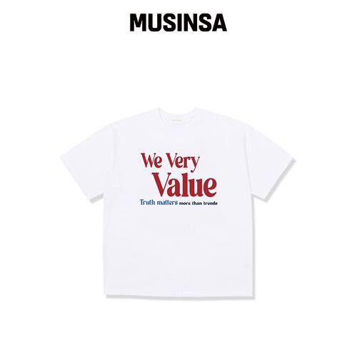 WEVERYVALUE TRUE VALUE 宽松版型短袖T恤 白色韩国官网直邮进口