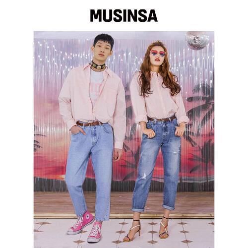 UNTAGE 宽松亚麻衬衫[pink(UNISEX)]_UTS-SS19 M韩国官网直邮进口