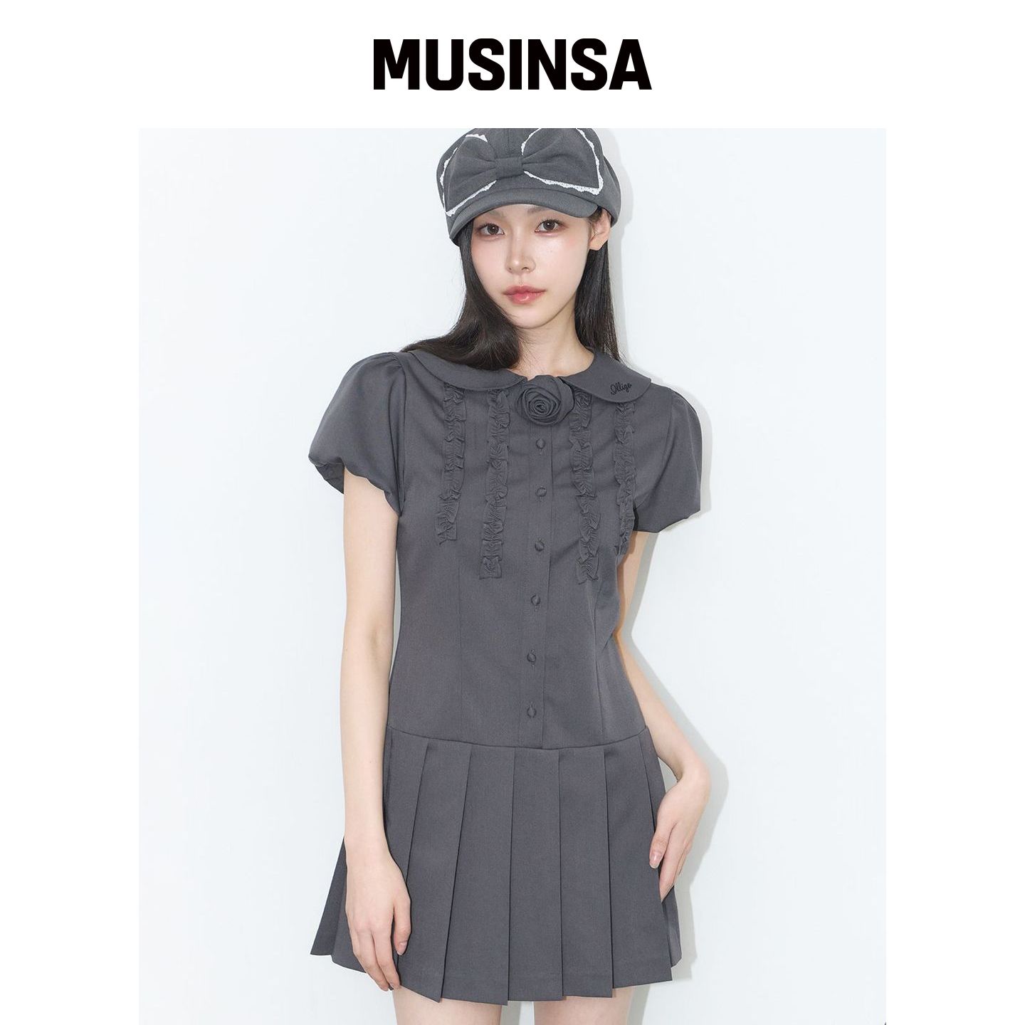 ILLIGO ROSE 抓绒迷你连衣裙茶色 MUSINSA韩国官网直邮进口图片