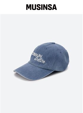 MOONSUN M.C Logo 复古水洗帽 / 蓝色韩国官网直邮进口