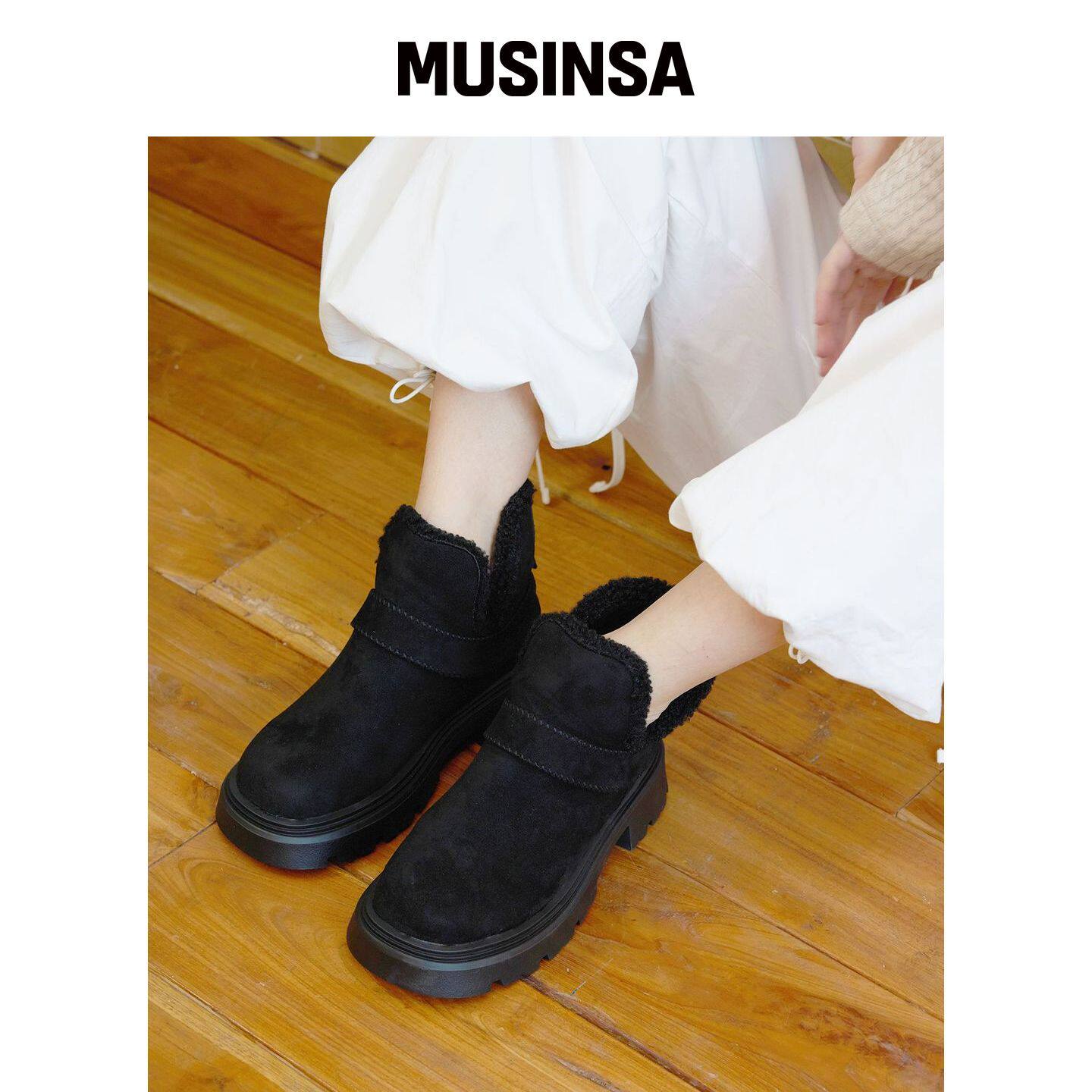 CESTI 现代足尖保暖脚踝靴子 (黑色) MUSINSA韩国官网直邮进口