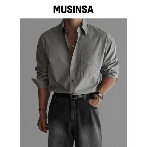 BOWLOW PRODUCT 基础款棉质衬衫 [灰色] MUSINSA韩国直邮官方正品