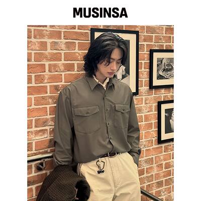DRAW FIT 两口袋衬衫 [DUSTY BEIGE] MUSINSA韩国直邮官方正品