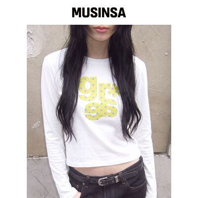 GRAVER [UNISEX]GRAE-S DOT 长袖T恤_White MUSI韩国官网直邮进口