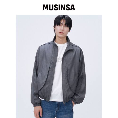 MISEKISEOUL MEN 侧面拼接运动夹克 炭灰色 MUSI韩国官网直邮进口