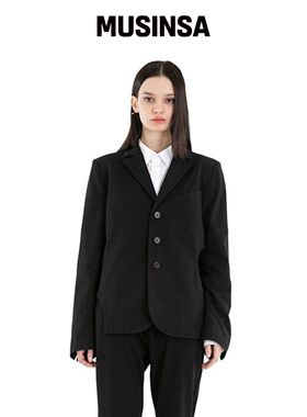 ITZAVIBE [ICA22MJK1BK] 男女通用切口夹克 黑色韩国官网直邮进口