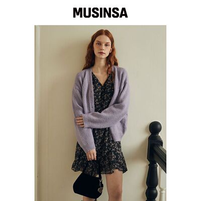 OUEL MOHAIR WOOL BAMBI 开衫_浅紫色韩国官网直邮进口MUSINSA
