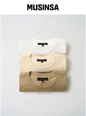 JOJILONG [3PACK] JN108 管状核心T恤 - 沙色包韩国官网直邮进口