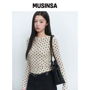 MUSINSA STANDARD WOMAN 女款波点透视长袖T恤 [韩国官网直邮进口