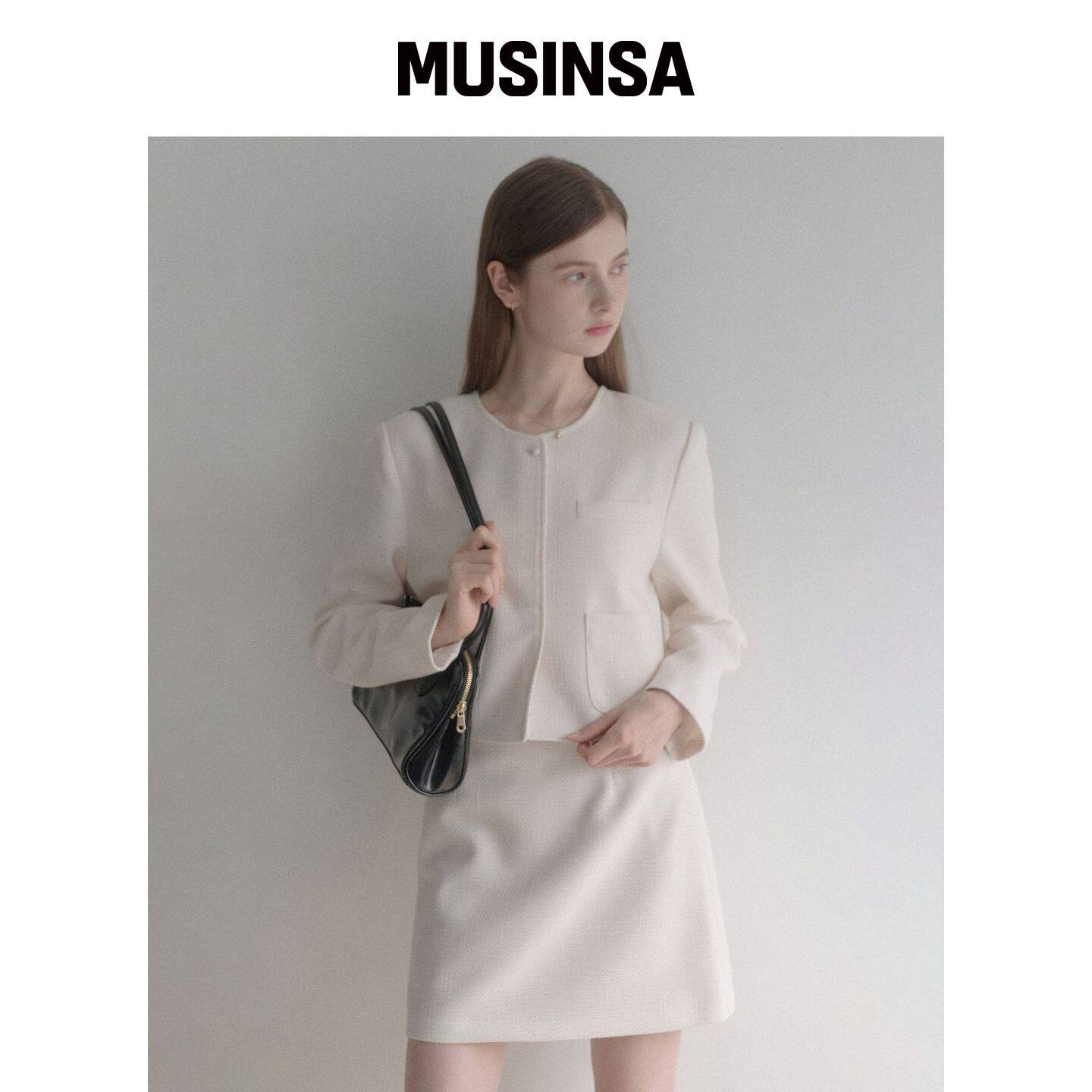 LENAV 一件呢料长袖短款外套 (IVORY) MUSINSA韩国直邮官方正品