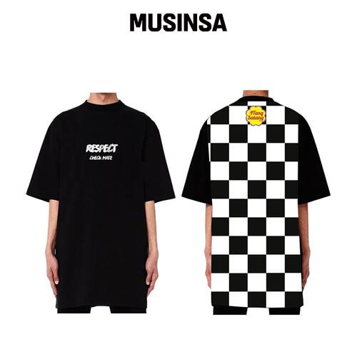 RESPECT [500g]4汤棋子短袖T恤 黑色 MUSINSA韩国官网直邮进口