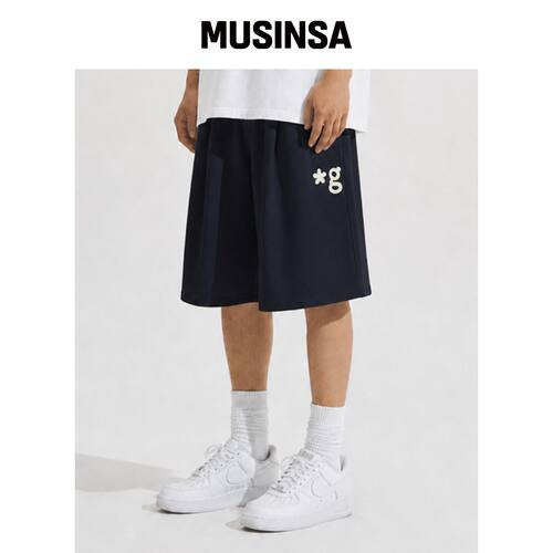 GRUNDEN HAND WORK SWEATSHORTS (INK NAVY) MUS韩国官网直邮进口