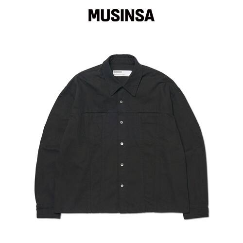 NOMANUAL M.L 短款衬衫 - 黑色 MUSINSA韩国官网直邮进口