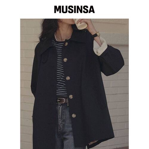 TILL I DIE Mac 半身风衣_海军蓝 MUSINSA韩国官网直邮进口
